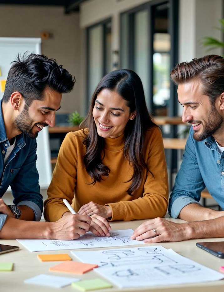 a girl with 2 by side by side