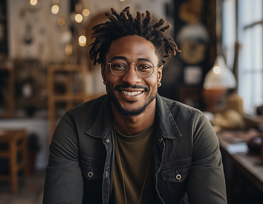 smiling man content home image