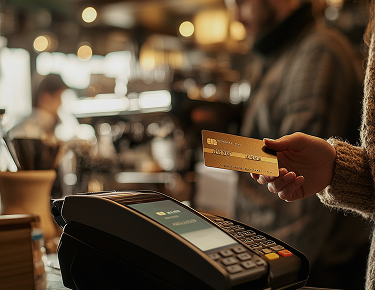 credit card with swiping machine